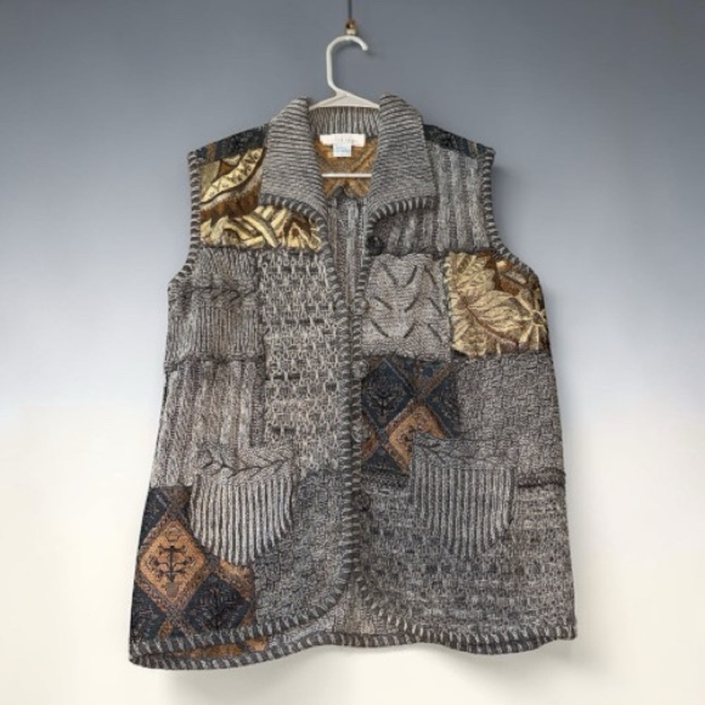 Sandy Starkman Vintage Art to Wear Sweater Vest Large